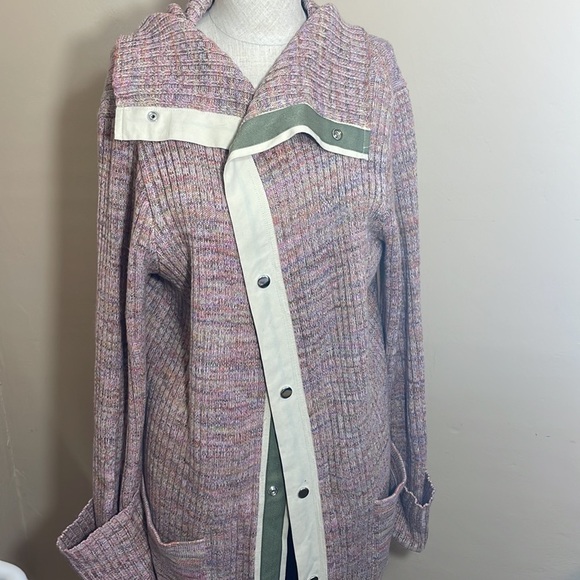 Free People Size L Under The Boardwalk Maxi Cardigan Sweater Ribbed knit - Picture 10 of 10